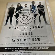 BURY TOMORROW  RUNES  ORIGINAL ADVERT/ POSTER/CLIPPING for sale  Shipping to South Africa
