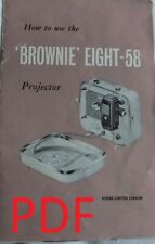 Instructions cine projector  KODAK BROWNIE EIGHT-58 8mm  - Email/CD for sale  Shipping to South Africa