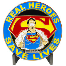 Brugt, Superman Doctor Nurse RN EMT Paramedic Therapist Technician Challenge Coin Pande til salg  Sendes til Denmark