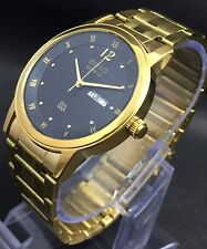 Relógio de pulso masculino Seiko quartzo DD folheado a ouro mostrador preto 44 mm, usado comprar usado  Enviando para Brazil