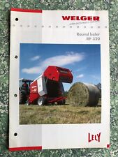 Welger RP 320 Round Baler Brochure / Leaflet   2265A for sale  Shipping to Ireland