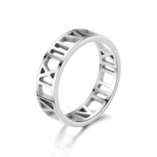 Roman Numeral Stainless Steel Ring Men Women Couple Wedding Band Luck Jewelry for sale  Shipping to South Africa