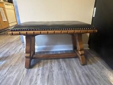 Wood leather bench for sale  Charlotte