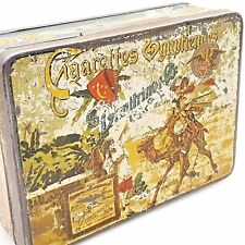 Vintage tin box cigarette metal box EMPTY Dimitrino 1920's antique, used for sale  Shipping to Canada