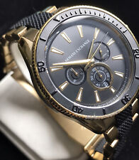 Men's Genuine Armani Exchange Gold Black Chronograph Designer Watch AX1814 for sale  Shipping to South Africa