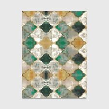 Green geometric rug for sale  SALFORD