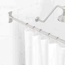 Signature Hardware 60" Straight Shower Curtain Rod, Brushed Nickel, SH555002 for sale  Shipping to South Africa