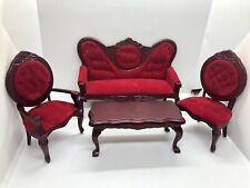 Conjunto de cadeira sofá vitoriana miniatura aparência antiga casa de bonecas mesa de mogno 1:12 comprar usado  Enviando para Brazil
