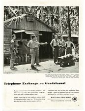 1943 intercambio telefónico Bell en Guadalcanal equipo de reparación Segunda Guerra Mundial anuncio impreso vintage segunda mano  Embacar hacia Argentina