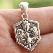 Used, Knights Templar Crusader Charm Pendant 925 Sterling Silver Christian Religious for sale  Shipping to South Africa