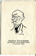 Poland President Stanisław Wojciechowski Jotes Cartoon old postcard, używany na sprzedaż  Wysyłka do Poland