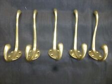 ANTIQUE SOLID BRASS 5 X SCHOOL HAT AND COAT HOOKS WITH SCREWS for sale  Shipping to Ireland