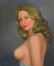 Vintage Oil Painting, Portrait, Nude Woman, Signed, 1983-1999 for sale  Shipping to Canada