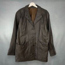 Used, Vintage Lined Leather Jacket Pockets Womens L for sale  Shipping to South Africa