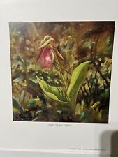 Impressão artística numerada assinada por Stephen Henning "Pink Lady's Slipper" 181/750 12,5x12 comprar usado  Enviando para Brazil