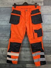 Used, HASHOOB Hi Vis Trousers Workwear Orange Mens 34W 30L Safety PPE Site Reflective for sale  Shipping to South Africa