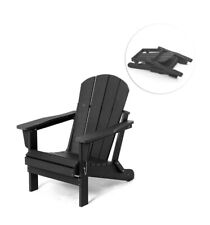 SERWALL Folding Adirondack Chair for Patio Deck Lawn Outdoor Black for sale  Shipping to South Africa