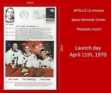 APOLLO 13 launch day 11 Apr 1970 Philatelic insert Kennedy Space Ctr 20x13cm !!!, usado comprar usado  Enviando para Brazil