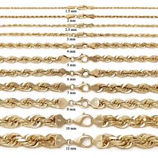 Colar de corrente de ouro amarelo 14k com corte de diamante sólido 16"-30" 1,5 mm a 12 mm comprar usado  Enviando para Brazil