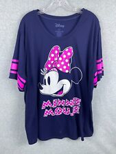 Camiseta Disney Minnie Mouse Feminina 3XL Azul Manga Curta Solta Varsity DEFEITO comprar usado  Enviando para Brazil