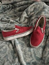 Sapato Slip-On Vans Vermelho Clássico Masculino Tamanho 6 Feminino Tamanho 8.5" comprar usado  Enviando para Brazil