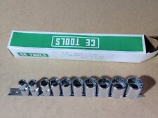 NEW CE 4310 TOOLS 1/2" DR 10 PIECE SAE SOCKET SET 3gc, used for sale  Shipping to South Africa