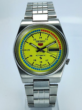 Usado, Seiko 5 relógio automático masculino função data dia mostrador cor amarelo limão 7009A comprar usado  Enviando para Brazil