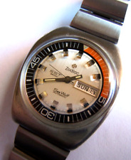 RARE ZODIAC AUTOMATIC SEAWOLF SST 36000 21J COMPRESSOR COFFIN BULLHEAD 40MM CASE for sale  Shipping to South Africa