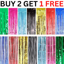 2M-3M FOIL FRINGE TINSEL BACKDROP CURTAIN DOOR WEDDING BIRTHDAY PARTY DECORATION, used for sale  Shipping to South Africa