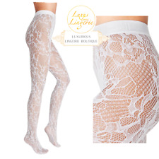 MORGAN TIGHTS by Wolford M Medium White Seductive Floralesy Mesh Design for sale  Shipping to South Africa