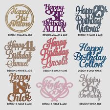 Personalised Cake Toppers Happy Birthday Any Age Any Name Party Cake Decoration for sale  CHIGWELL