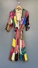 Kimono Seda Patchwork Seda Sari Vestido de vestir Mujer Vestido de baño Maxi Vestido segunda mano  Embacar hacia Argentina