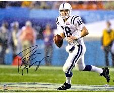 Foto firmada de Peyton Manning Colts 16"" x 20"" Super Bowl XLI corriendo bajo lluvia segunda mano  Embacar hacia Argentina