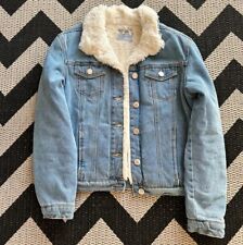 shearling denim jacket for sale  LONDON