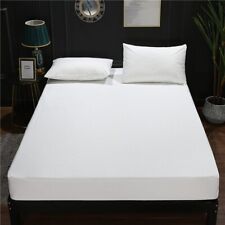 Lençol de cama em relevo cor sólida à prova de fraldas capa de colchão fixa comprar usado  Enviando para Brazil