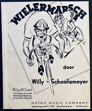 Partituras holandesas de carreras de bicicletas WIELERMARSCH de Willy Schootemeyer 1937 segunda mano  Embacar hacia Argentina