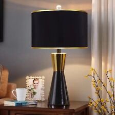 Usado, Lámpara de mesa electrochapada moderna de metal marfil lino dorado negro dorado para sala de estar segunda mano  Embacar hacia Argentina