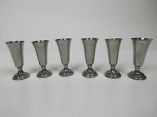 lote vintage conjunto 6 mini gobblets de estanho Inglaterra vidro decoração retrô barware bar, usado comprar usado  Enviando para Brazil