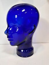 Peruca de exibição vintage azul cobalto vidro tamanho real manequim cabeça busto, usado comprar usado  Enviando para Brazil