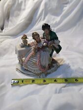 Vintage Frankenthal Dresden Art Lace Figurine Victorian Romantic Couple  for sale  Shipping to Canada