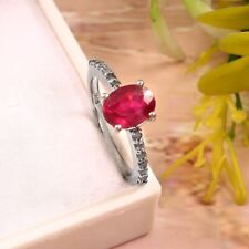 Elegância radiante: anel de prata esterlina 925 com anéis de pedra preciosa rubi cheios de vidro comprar usado  Enviando para Brazil