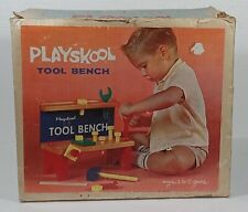 Banco de ferramentas Playskool vintage #305 tem 4 pinos e martelo com caixa , usado comprar usado  Enviando para Brazil