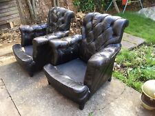 Pair old leather for sale  LONDON