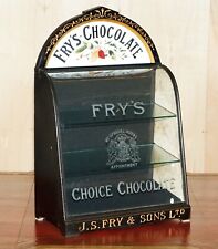 UNIQUE ANTIQUE VICTORIAN FRY'S CHOCOLATE ROYAL CREST GLASS DISPLAY CASE CABINET for sale  Shipping to South Africa