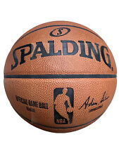 Bola de juego oficial de la NBA Spalding Adam plateada cuero de grano completo. ¡Muy raro! segunda mano  Embacar hacia Argentina