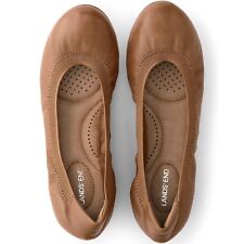 Lands' End Comfort Elastic Ballet Flats - Women's Shoes - Light Cognac Leather for sale  Shipping to South Africa