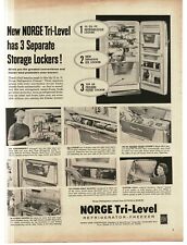 1956 Norge Tri-Level Lodówka Zamrażarka Vintage Reklama z nadrukiem na sprzedaż  Wysyłka do Poland