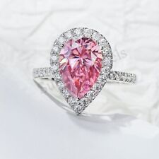 Anillo solitario de diamantes rosas naturales VVS1 de 3,05 quilates de plata esterlina 925 segunda mano  Embacar hacia Argentina