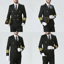 Hommes Airline Capitaine Costume Veste Pantalon Pilote Blazer Aviateur Uniforme comprar usado  Enviando para Brazil