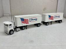 Camión Freightliner Ho 1/87 blanco con remolques dobles Riteway American Conc/herpa segunda mano  Embacar hacia Argentina